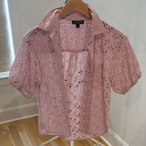 J. Crew Blush Pink Eyelet Button-Down Shirt